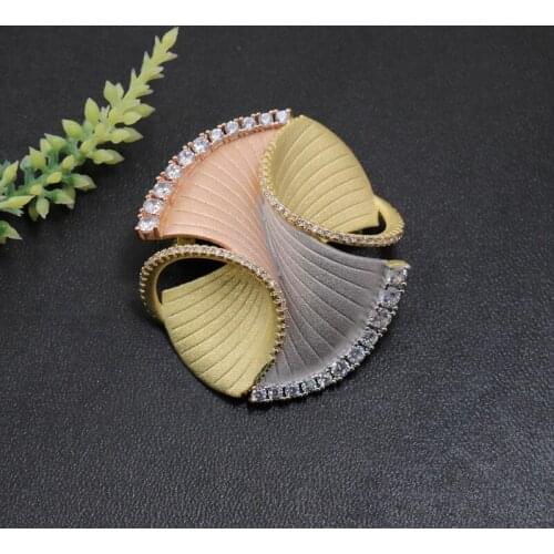 Lanyika Fashion Jewelry Trendy Geometry Abstract Design Brooch Pendant Dual Use for Engagement Wedding Micro Paved Popular Gifts