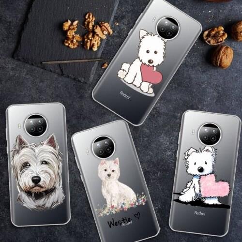 Westie dog cute cartoon Phone Case Transparent for Xiaomi Redmi note 10 t 8 9 pro lite 11 protective shell