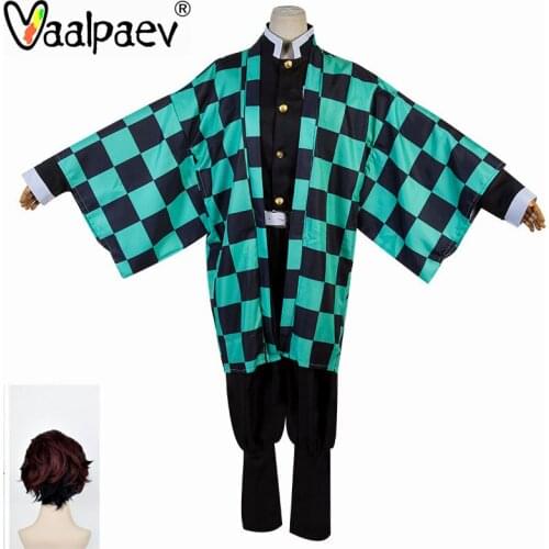 Demon Slayer Cosplay Accessories Kits & Wig Kamado Tanjirou Monster Killer Anime Figures Peripheral Products for Children Adult