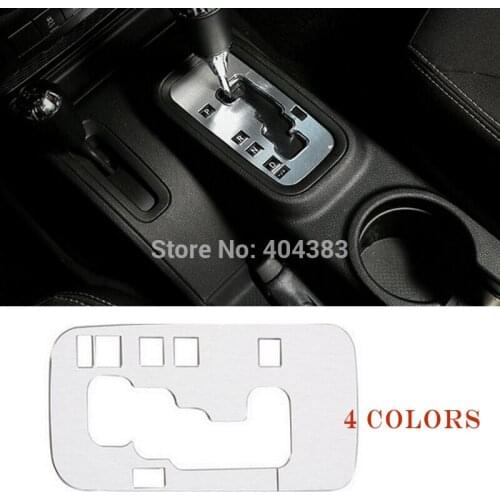 New Arrival ! Car Interior Gear Panel Decorative Frame Trim Fit For Jeep Wrangler 2011-2016 Car Sty ling red blue silver gold