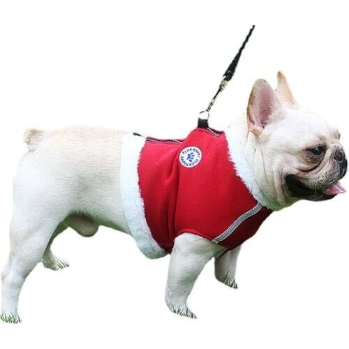 Red Fleece Dog Leash for Small Medium Pets Dog accessories Cat Winter Warm Puppy Harness Reflective Walking Lead Leash Bichon