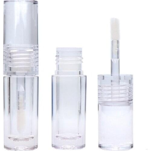 PETG Clear Lip Gloss Packaging Container 2.5ML 10/25/50/100 Pieces Empty Small Round Transparent Liquid Lipstick Tube With Wand