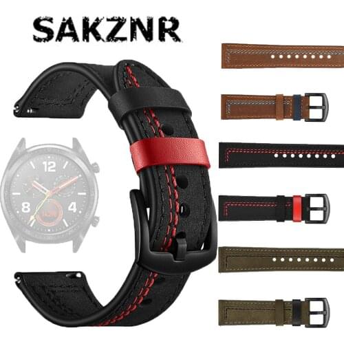 Genuine Leather Strap For huawei watch GT 2 46mm 42mm / Huawei Magic 2 Watch For Samsung Galaxy Watch Bracelet Sports Wristband