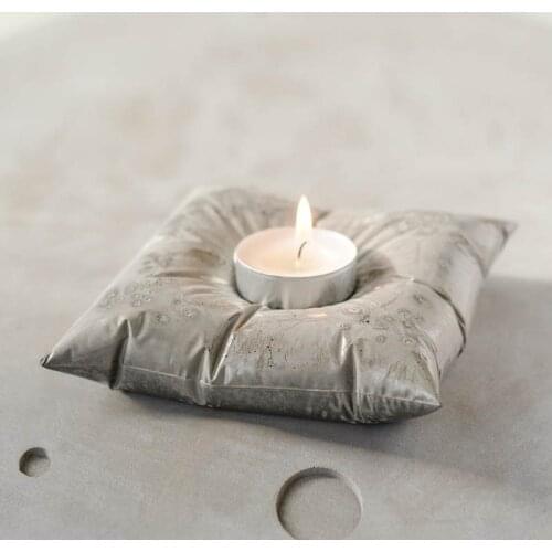 Pillow shape Silicone Molds for Concrete DIY Plaster Tealight Candle Holder Molds Concrete Storage Tray Molds Candlestick Molds