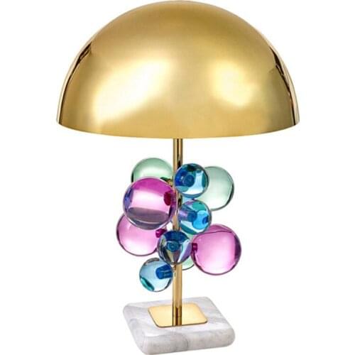 Modern American Creative Color Crystal Sphere Desktop Decorative Lamp Model Room High-End Luxury Living Room Bedroom Lights