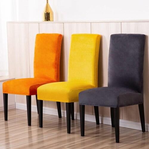 Super Soft And Delicate Velvet Chair Cover For Kitchen/Wedding Elastic Chair Covers Spandex Dining Room Office Chair Slipcover