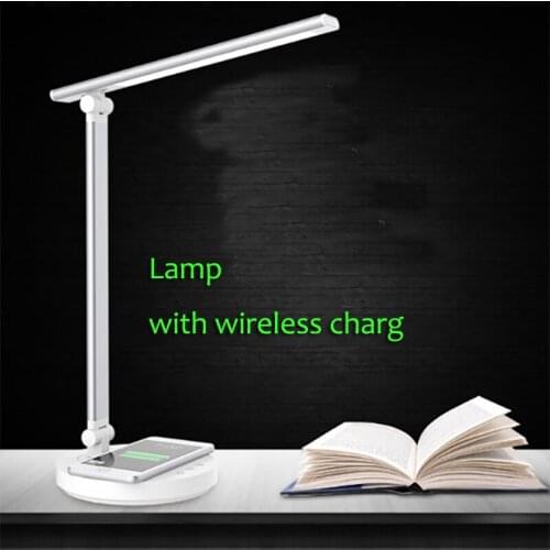 2021 Wireless Charging LED Desk Lamp 5W Eye Protect Reading Light Table Lamp With Phone Wireless Charger Touch Dimmable LED Lamp