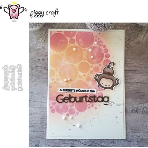 Piggy Craft metal cutting dies cut die mold 3Pcs Birthday letters Scrapbook paper craft knife mould blade punch stencils dies