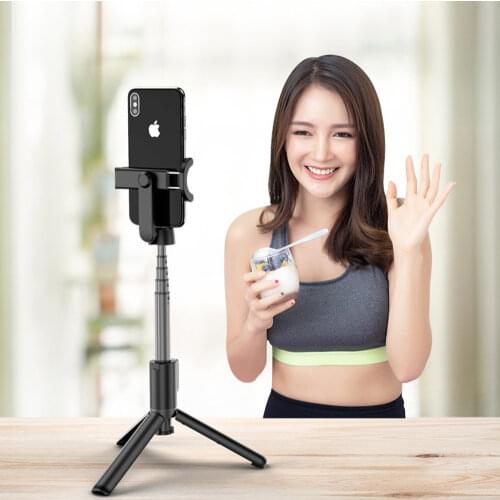 Three in one selfie stick bluetooth remote control mobile phone stable foldable portable desktop stand M12 multifunctional