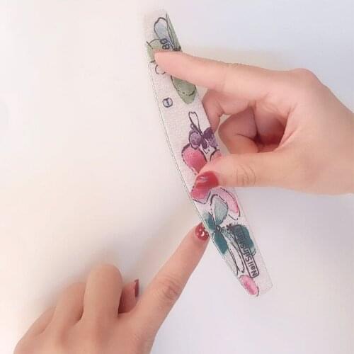 1/3/6pcs lot New Nail File Flower Printed Nail buffer Colorful Lime a ongle 80/100/150/180/240 Professional Manicure Tools