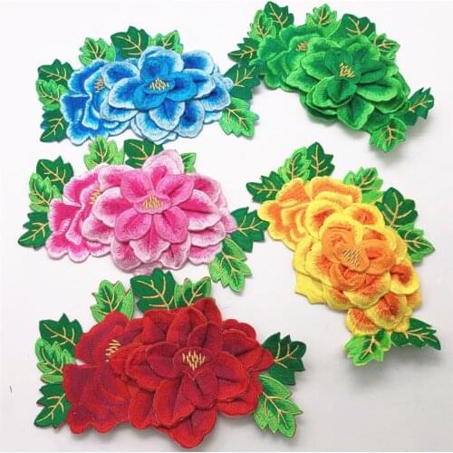 10pcs 3D Lace Flower Patch iron- on Applique Rose Patches for Wedding Dress Cloth