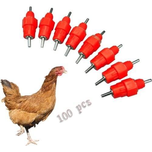 100pcs Poultry chicken Water Drinking Nipples Chicken Hen Duck Automatic Feeding Screw In Drinker