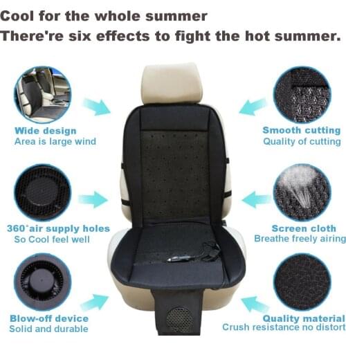 12V Summer Cool Breathable Cushion Car Cushion Cooling Seat Fan Massage Chair Air Conditioning Cushion 2 Level Low/High
