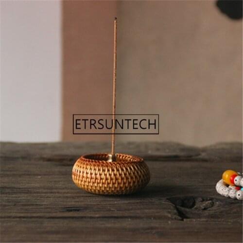 20pcs Creative Rattan Incense Stick Holder Retro Lotus Incense Seat Incense Censer Home Office Teahouse Bouddha Decoration