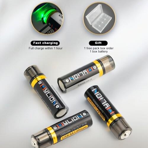 Free shipping 12 Pack lithium charging flashlight battery 1.5 v rechargeable aa usb battery