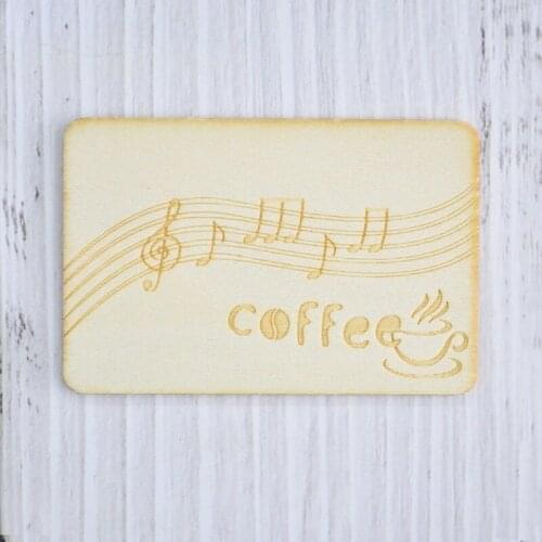 Happymems Music Coffee Tags Wooden Shape Vintage Scrapbooking Embellishment DIY Wood Stick Craft Home Decoration Accessories