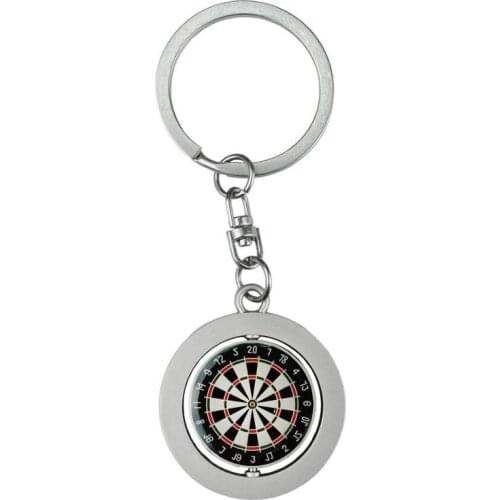 Dart Board Pendant Keychain Dartboard Spinning Key Ring Holder Hanging Bag Ornament