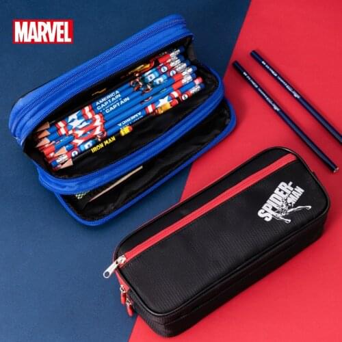 Genuine Disney Di Marvel Pencil Case Spider-Man Simple Multifunctional Pencil Case for Junior High School Students Bag Bags