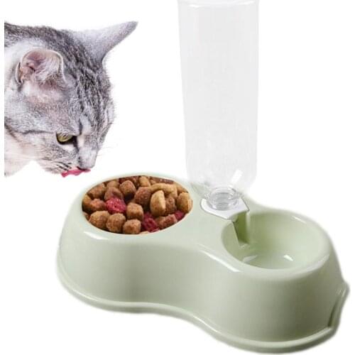 Dorakitten 1pc Pet Bowl Water Food Pet Double Use Feeder Creative Antiskid Dog Cat Bowl With Water Bottle Pet Feeding Supplies