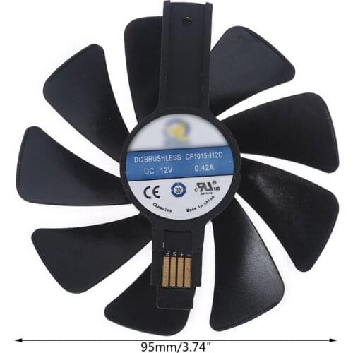 H7JF 2Pcs 95mm/3.74inch CF1015H12D VGA Fan for Sapphire Nitro RX480 570 Graphics Card Cooling Fan 4Pin 12V 0.42A