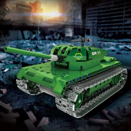 Simulation Military Tank Remote Control Assembling Building Blocks Car Main Battle Tank Children Puzzle Creative Toy Boy Gift
