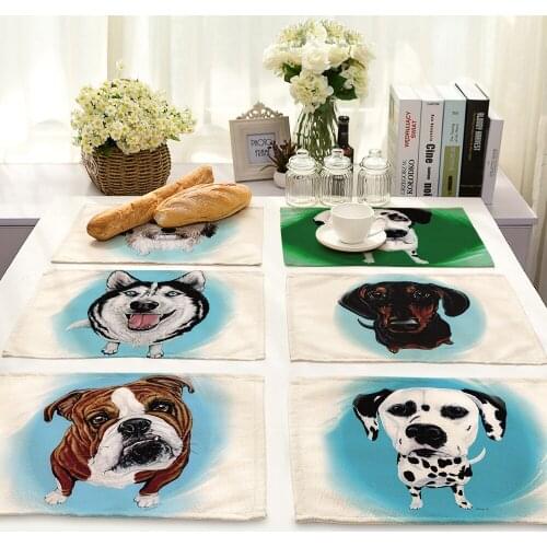 Cute Lovely Dog Huskie Placemat Dining Tablemat Pads Bowl Pad Coasterstable Cloth Pad Kitchen Accessories Table Mat