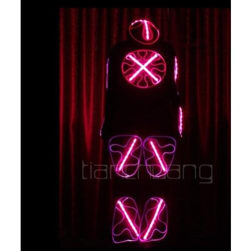 TC-87 Men Full color robot costume LED colorful light RGB suit party wear ballroom dance luminous cloth Programmable performance