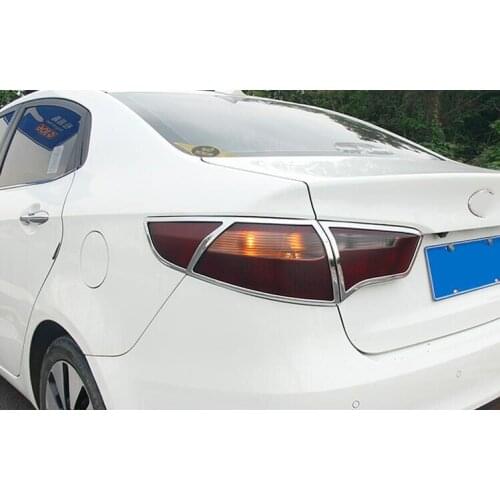 Higher star ABS chrome 4pcs car Taillight trim,rear lamp decoration Cover For Kia K2/Rio 2011-2014