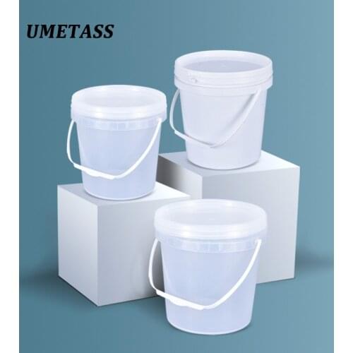 Food Grade 3 liters Plastic bucket with handle and Lid Polypropylene Round container Leakproof refillable Bottle 5PCS