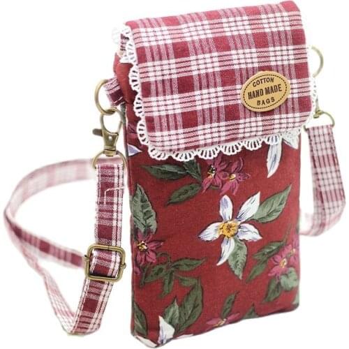 Women cotton floral printing coin purse female wallet small phone money pouch bag bolsa carteira feminina bolso for girls