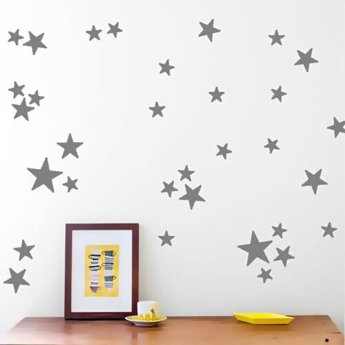 Dark Gray Stars Children And Baby Room Wall Sticker