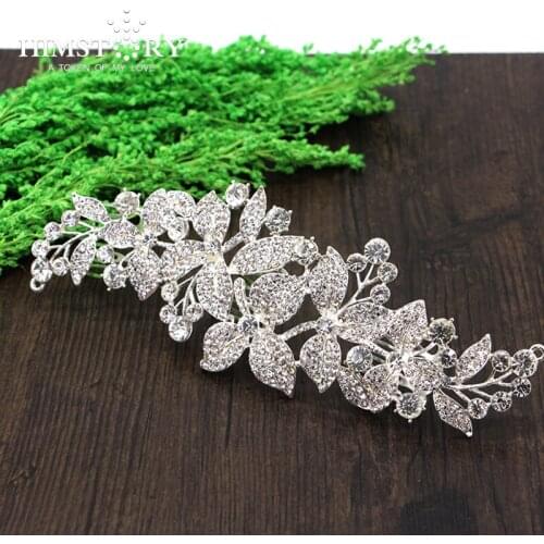 Hot Tiara Flower Decoration For Hair Rhinestone Bridal Wedding Hair Ornaments Accessories Head Chain Jewelry