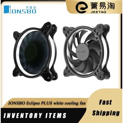 JONSBO Eclipse PLUS white computer cooling fan 12CM flowing LED lighting effect chassis fan with hydraulic bearing 25 lamp beads