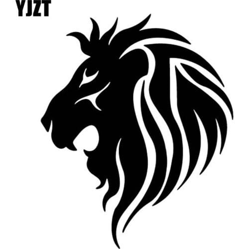 YJZT 12.2CM*14.8CM Lion Pattern Vinyl Decal Decorate Bumper Accessories Car Stickers Black/Silver C4-1084