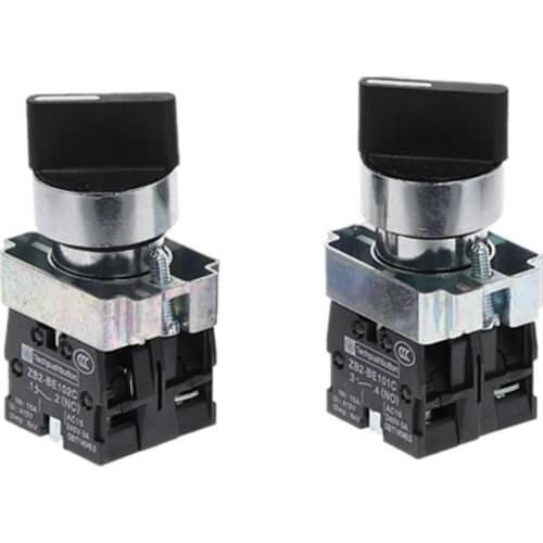 1Pcs XB2 knob switch 22mm 2/3 Position NO/NC Self-locking rotary switch 10A/415V XB2-BD33 XB2-BD21 XB2-BD25