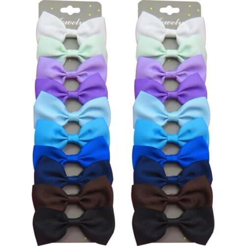 10PCS/Card Fashion Blue Black Ties Bow Creativity Hairpins For Baby Girls Clip Goth Pins Barrette Scrunchy Kids Hair Accessories