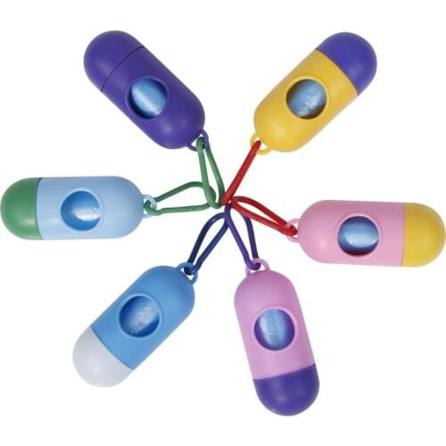 2 Pcs Set Pill Bone Shape Garbage Clean Up Waste Bag Holder For Small Dog Dispenser Pet Poop Bags Holder Pet Dog Accessories