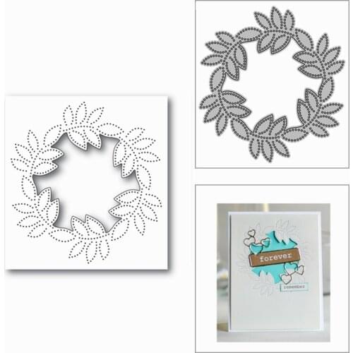2020 New Pinpoint Leaf Circle Wreath Metal Cutting Dies for DIY Scrapbooking and Card Making Background Embossing Craft No Stamp