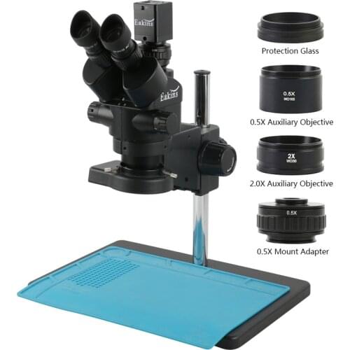 3.5X-90X Simul-Focal Trinocular Stereo Microscope 10MP 1080P HD HDMI Video Camera For Phone PCB Soldering Repair
