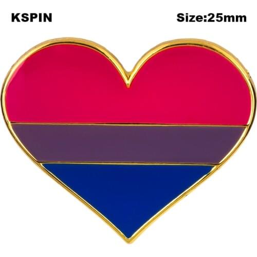 Bisexual pride heart shaped flag lapel pin badge pin Brooch Icons XY0632