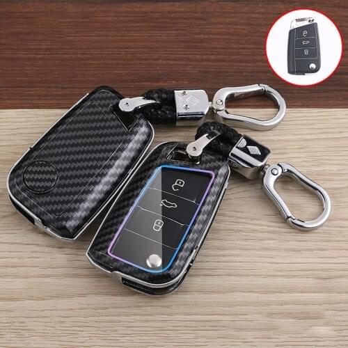 ABS Carbon Fiber Car Remote Key Case Cover For VW Volkswagen Golf 7 MK7 Tiguan Seat Ibiza Leon FR2 Altea Aztec For Skoda Octavia