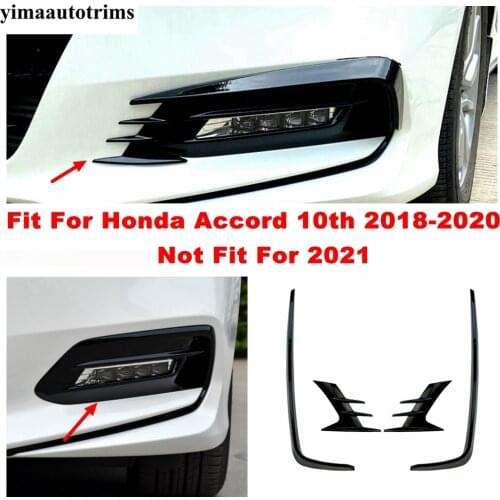Black Plastic Front Bumper Flank Spoiler Air Vent Tailwind Knife Cover Trim Accessories Fit For Honda Accord 10th 2018 2019 2020