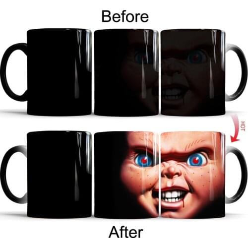 Childs Play Magic Mug Heat Color Changing Coffee Mug Beer Milk Mug Halloween Gift