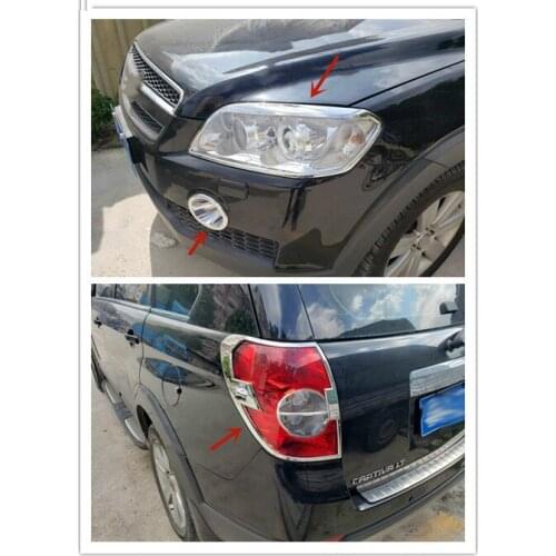 For Chevrolet CAPTIVA 2009-2014 ABS Chrome before Headlight Decorative Frame Rear Tail Light Decorative Frame Car Styling