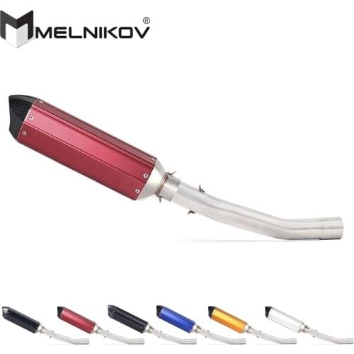 Motorcycle Exhaust Middle Link Pipe Muffler Slip On For Kawasaki ZX-6R ZX6R ZX 6R Ninja 636 ZX636 ZX600 2006-2019 Exhaust