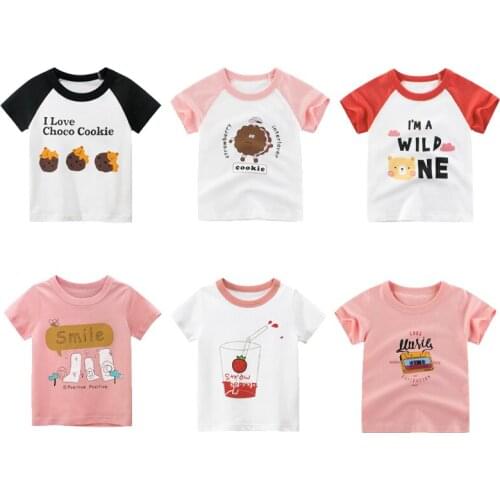 Summer girls clothing cotton T-shirt cute printed top boys girls clothes children T-shirt 2-10 years old