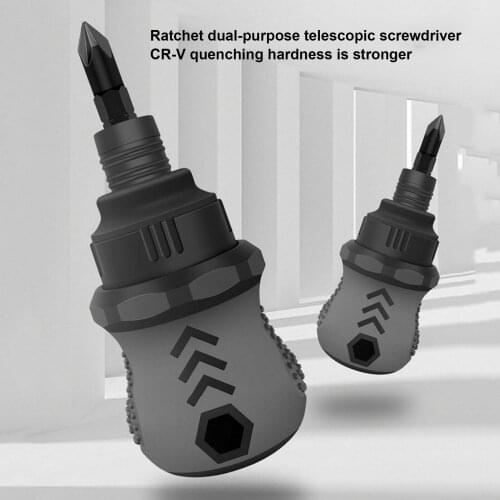 Mini Telescopic Screwdriver Dual Purpose Cross Slot Magnetic Bits Screwdriver Chrome Vanadium Steel Micro Screwdriver Hand Tool