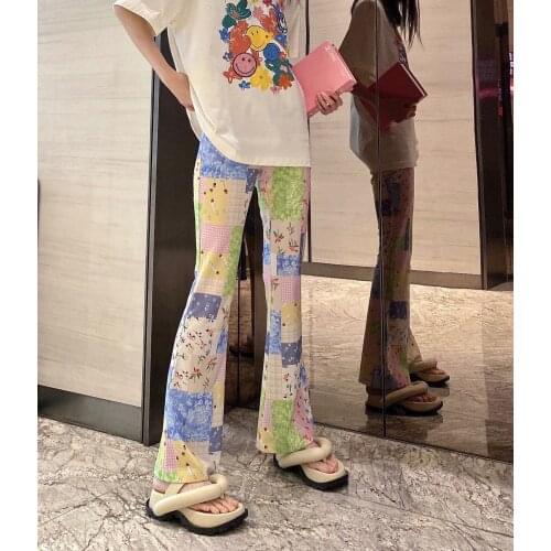 Fashion 2021SS Summer New Women Prints Knitted Long Trouse Ladies Luxury Casual Pants Ddxgz2 4.11