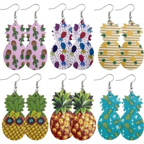 Fashion Dangle Earring For Women PU Pineapple Drop Earrings Children Jewelry Women Handmade Cute Girls Gift