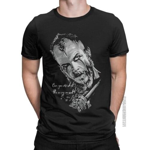Creative Floki Viking King Ragnar T-Shirt Men Crew Neck 100% Cotton T Shirts Classic Short Sleeve Tee Shirt Adult Clothes